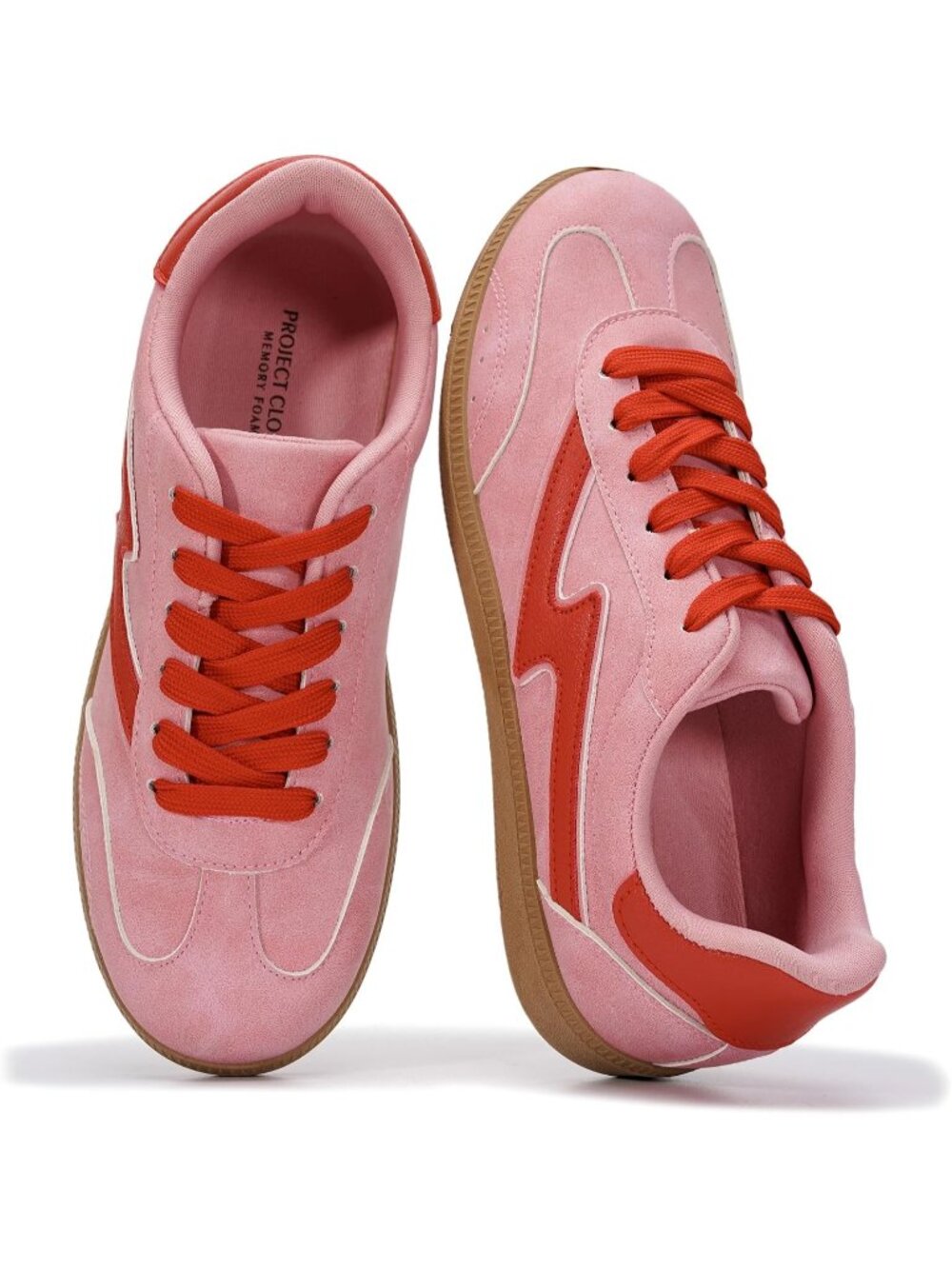 🆕Women's Pink Sneakers Comfortable Fashion Lace Up Trendy Sneakers Casual
